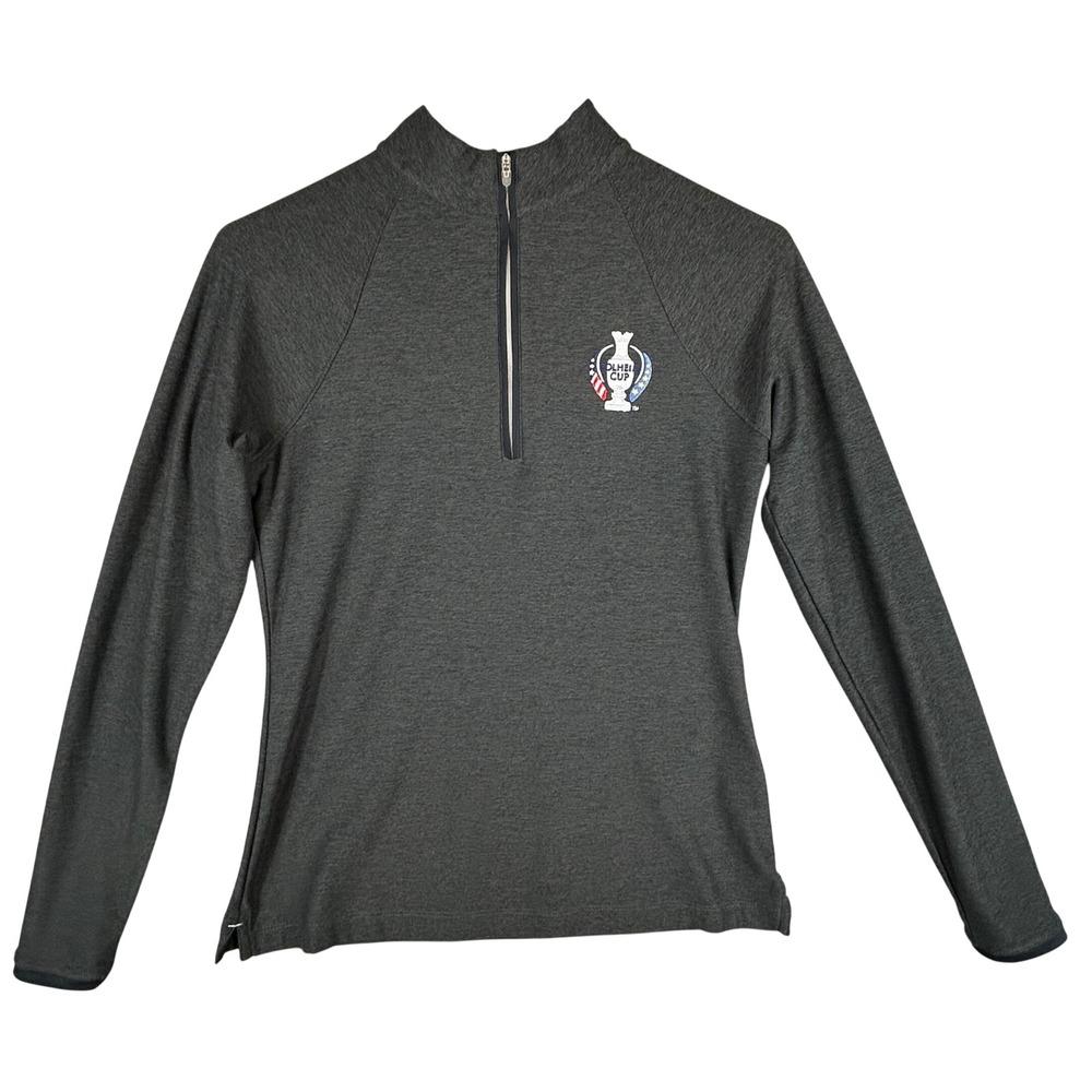 Peter Millar Womens Solheim Cup Quarter Zip Pullover Grey XS UPF 50+ LE0EK42MLG